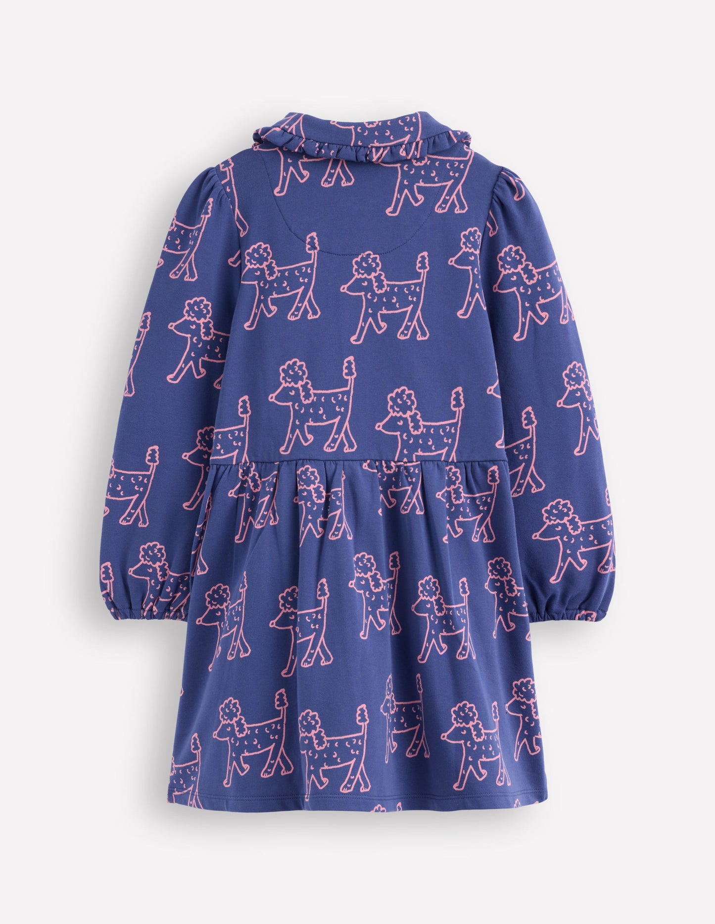 Cosy Jersey Shirt Dress-Starboard Blue Poodles