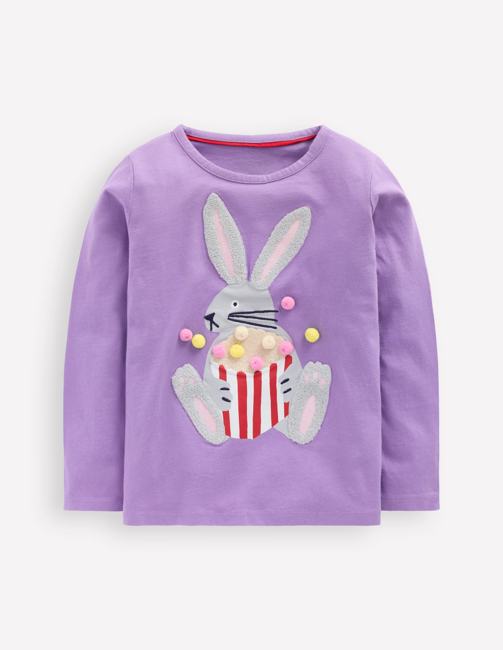 Long Sleeve Bouclé T-shirt-Aster Purple Popcorn Bunny - Image 1
