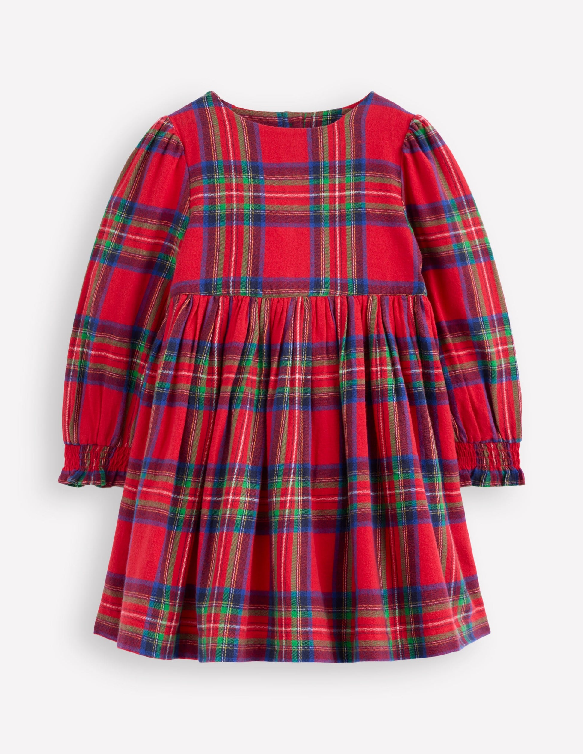 Madeline Long Sleeve Dress-Red Check-1