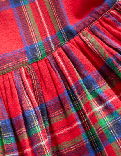 Madeline Long Sleeve Dress-Red Check-3