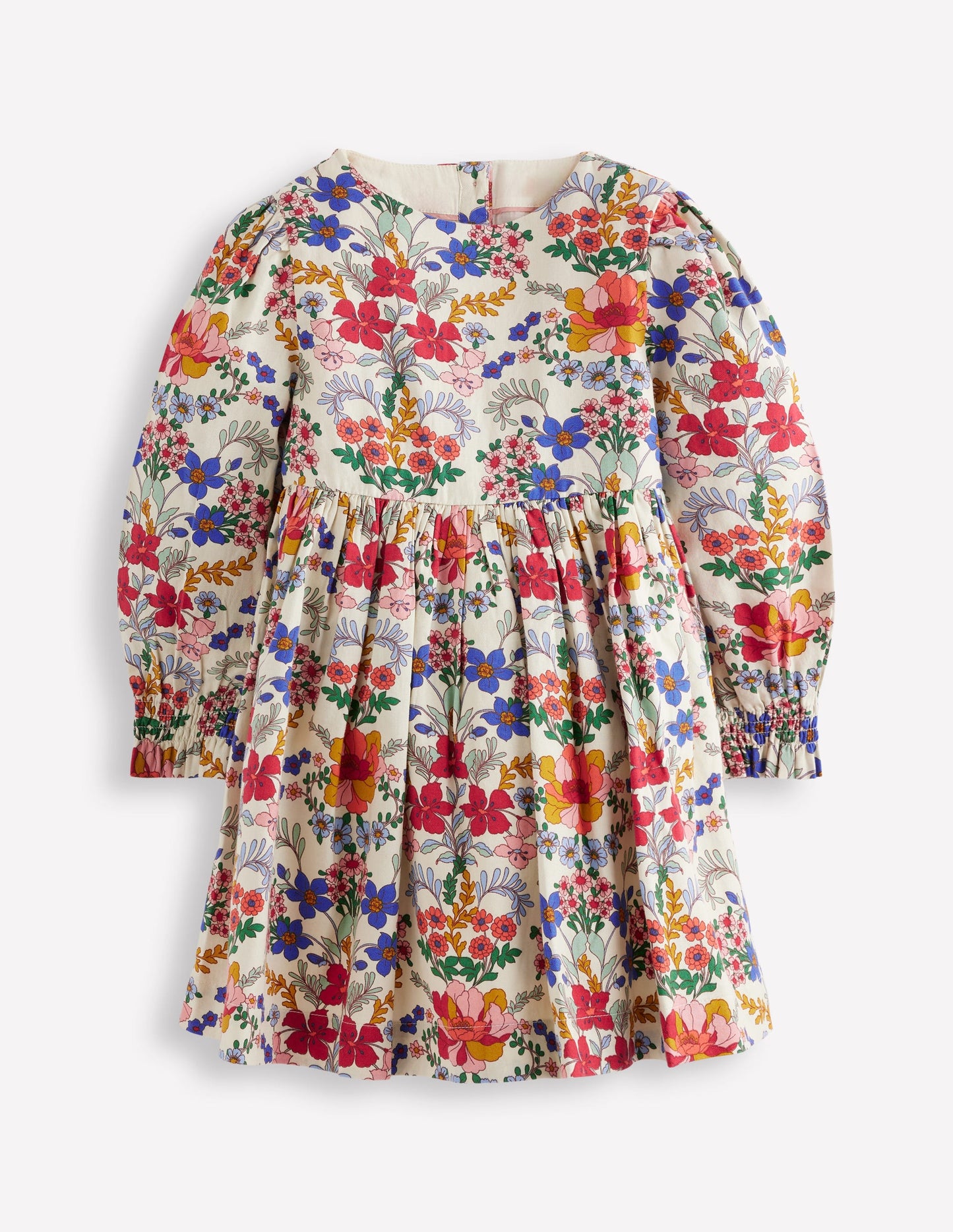 Madeline Long Sleeve Dress-Ecru Small Tapestry Floral
