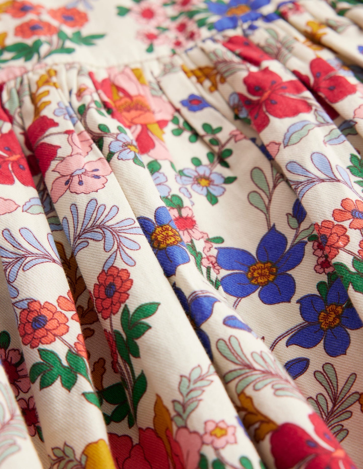 Madeline Long Sleeve Dress-Ecru Small Tapestry Floral