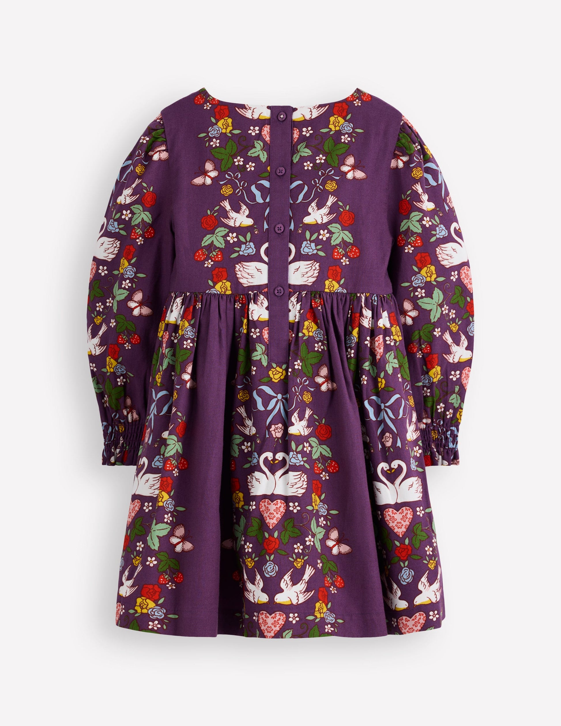 Madeline Long Sleeve Dress-Mystic Purple Lovebirds-2