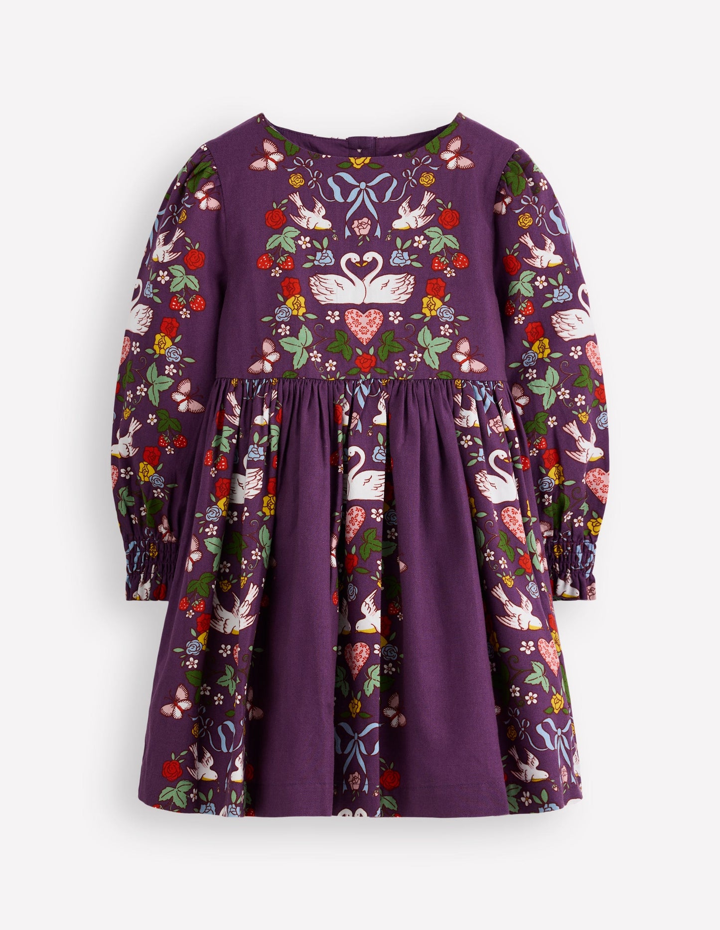 Madeline Long Sleeve Dress-Mystic Purple Lovebirds