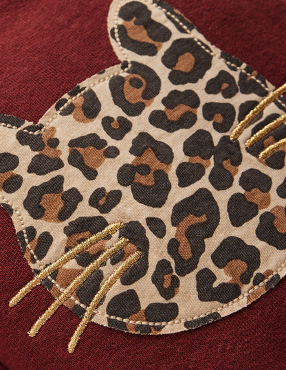 Bobbie Appliqué Joggers-Chestnut Cats-3