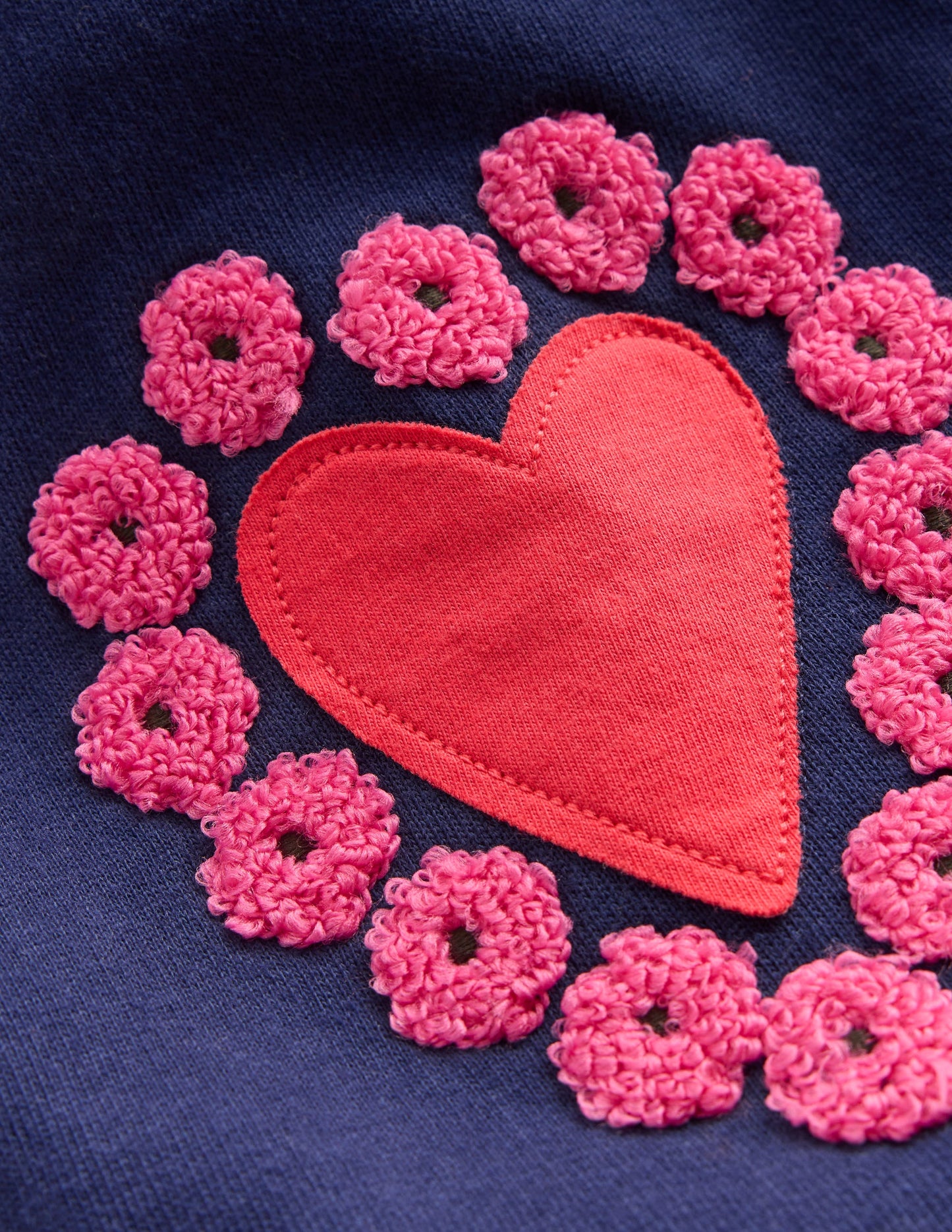 Bobbie Appliqué Joggers-College Navy Hearts