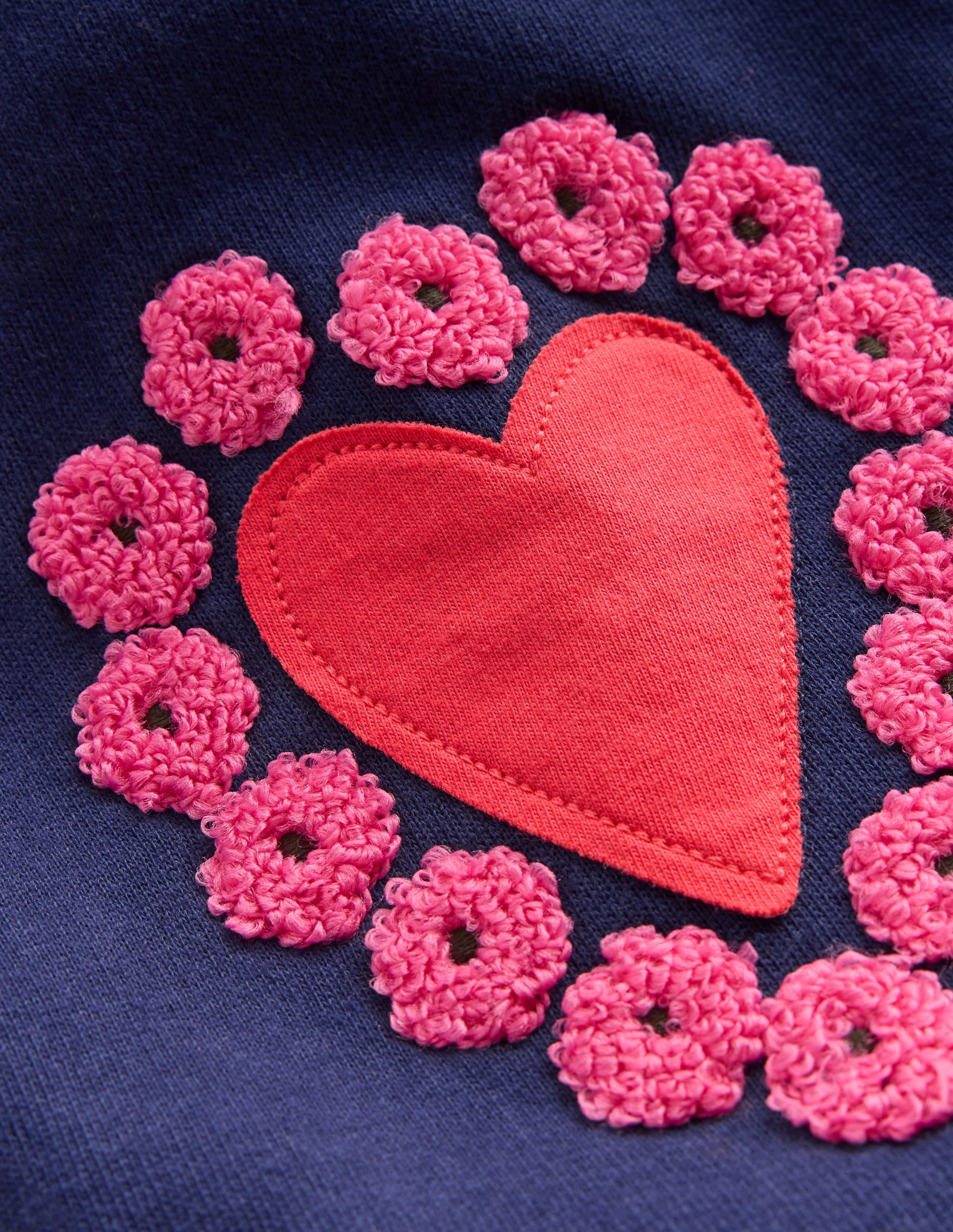 Bobbie Appliqué Joggers-College Navy Hearts - Image 3