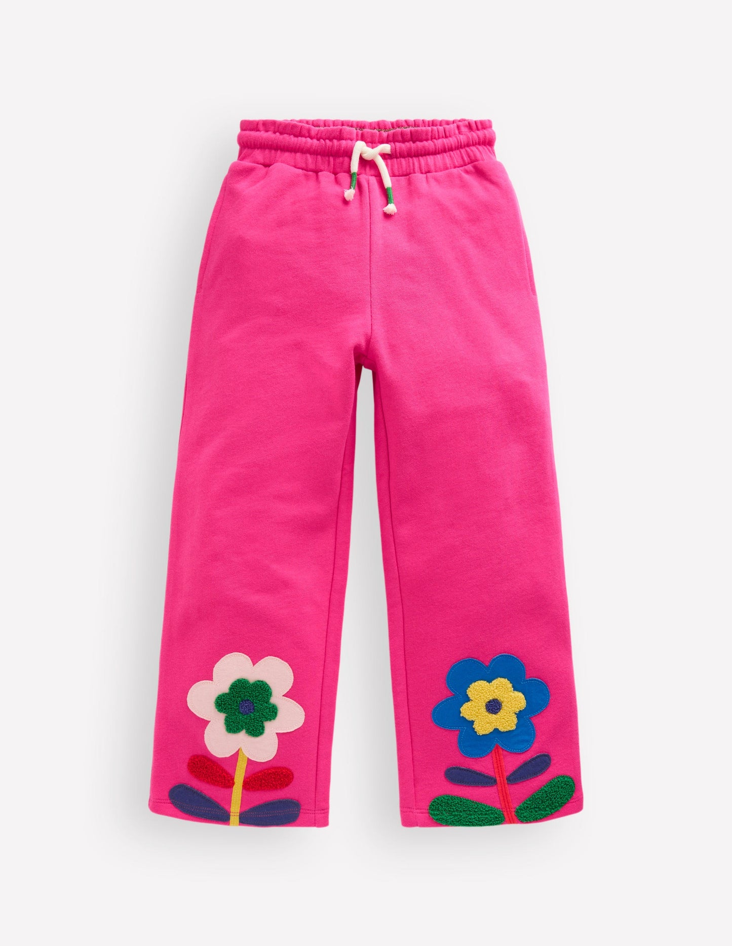 Bobbie Appliqué Joggers-Raspberry Pink Flowers
