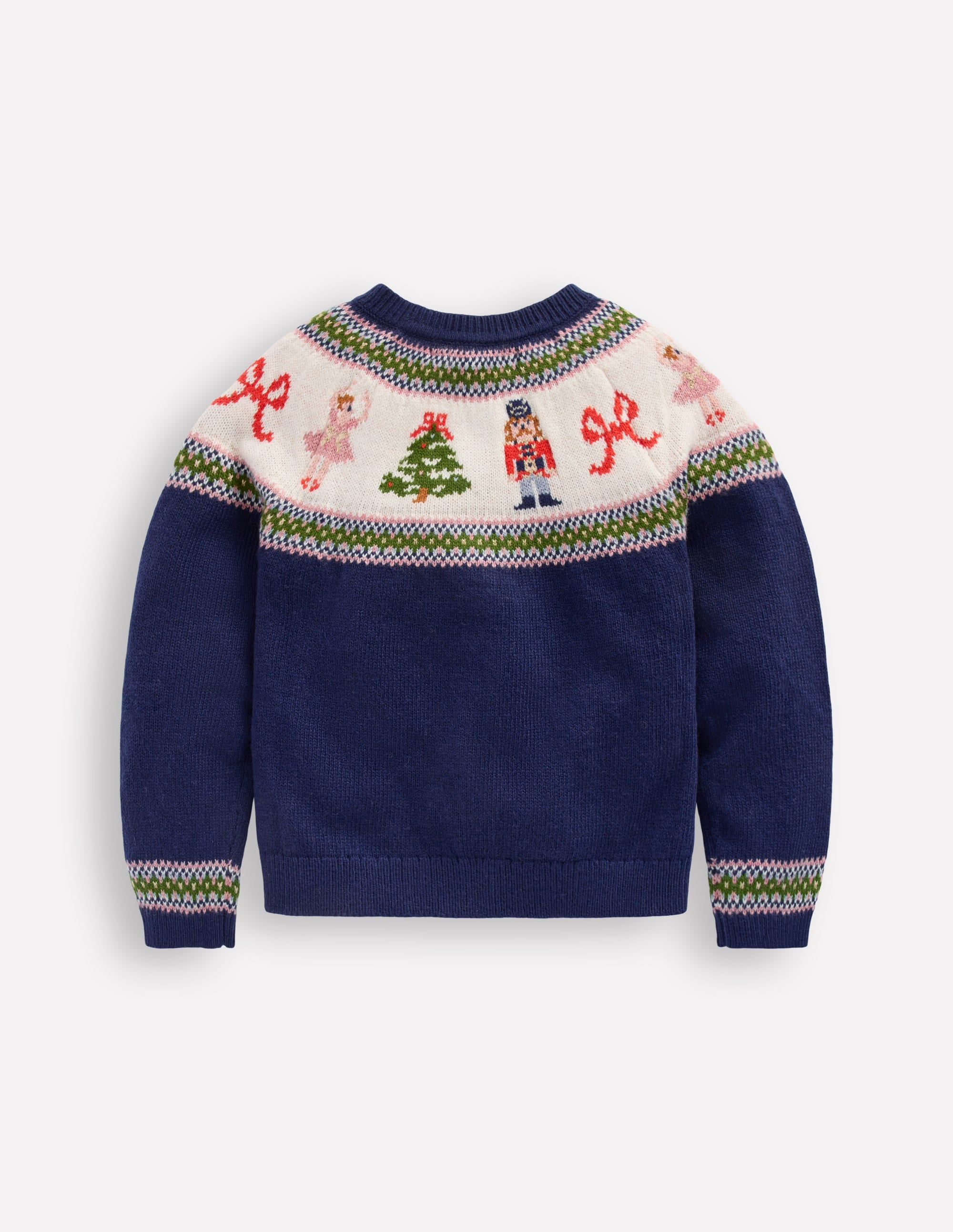 Edie Fair Isle Cardigan-Blue Nutcracker - Image 2
