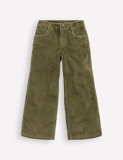 Wide Leg Trouser-Woodland Green-1