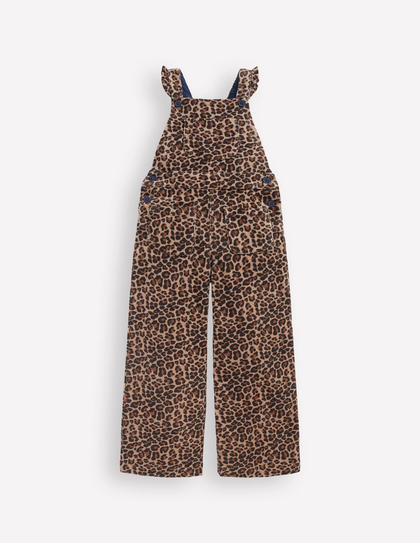 Frill Dungarees-Leopard