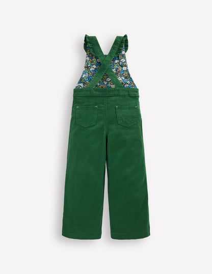 Frill Dungarees-Pine Green-2