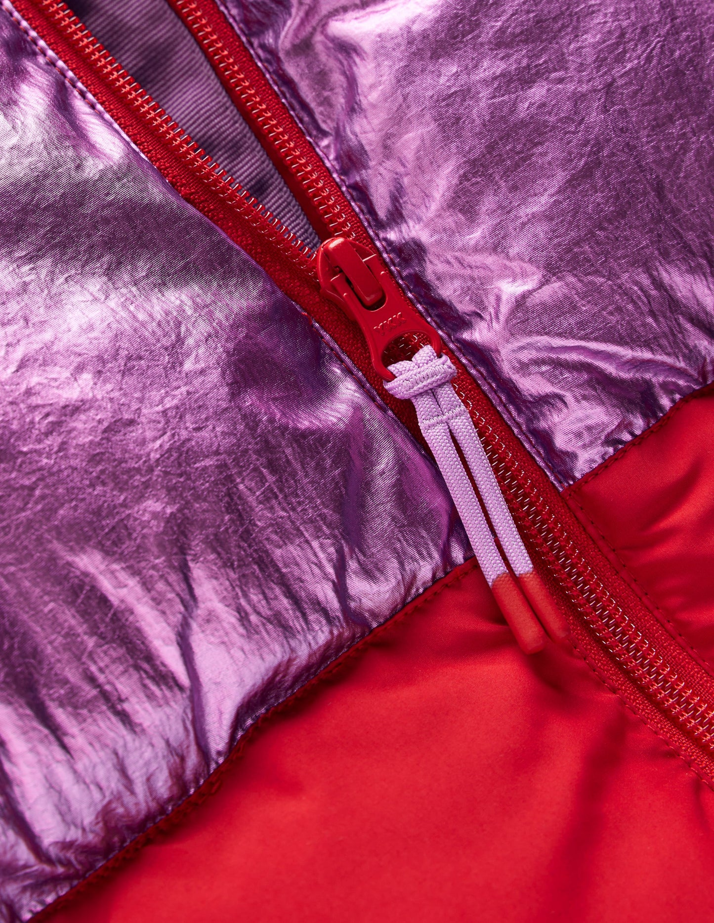 2-in-1 Padded Coat-Red/Pink Metallic