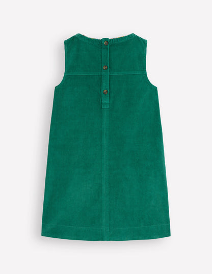 Saffy Cord Pinafore Dress-Jewel Green-2