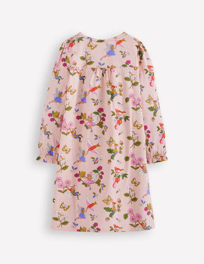 Printed Long Sleeve Nightie-Chalk Pink Fairy Tree-2