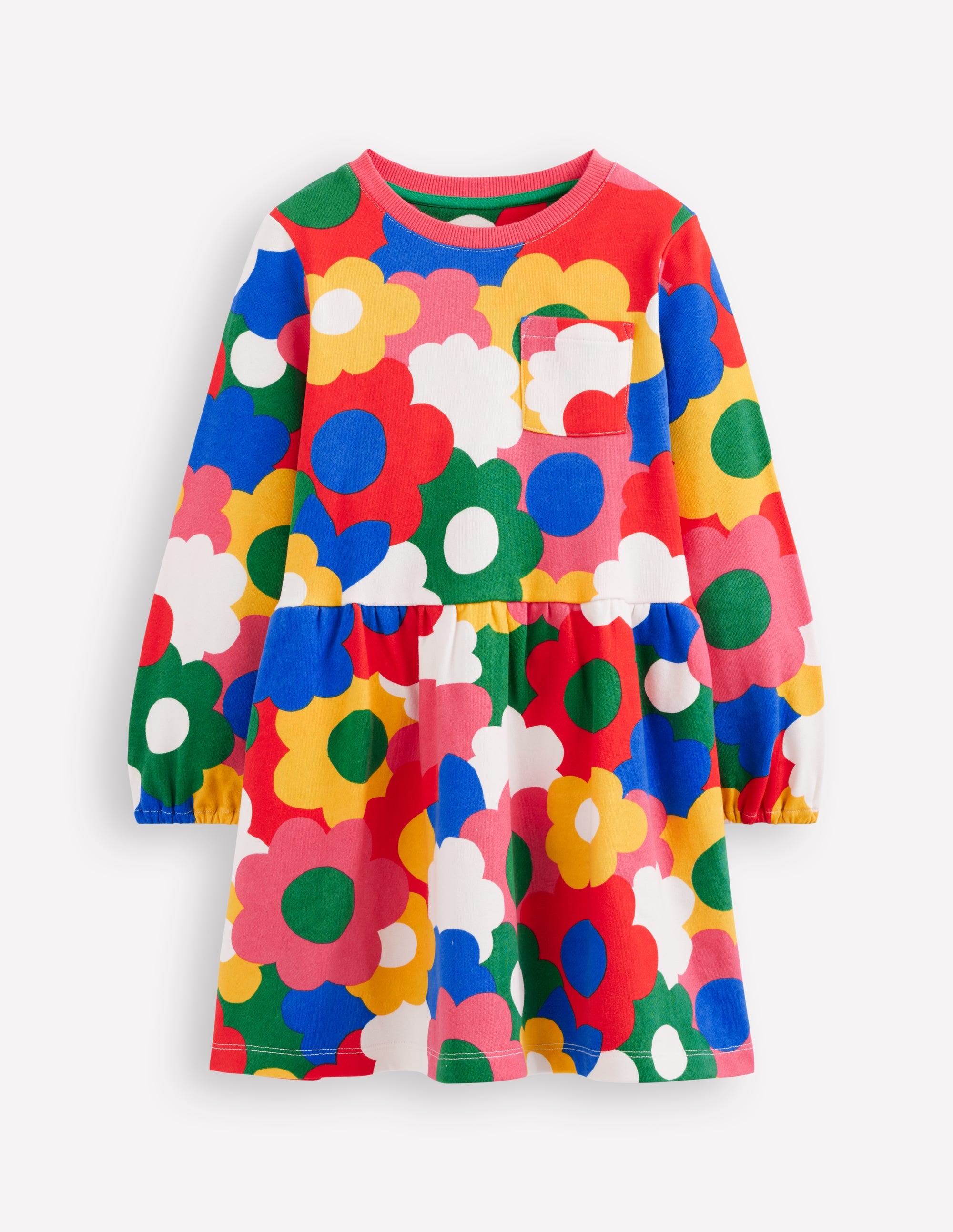 Minna Sweatshirt Dress-Multi Rainbow Flower - Image 1