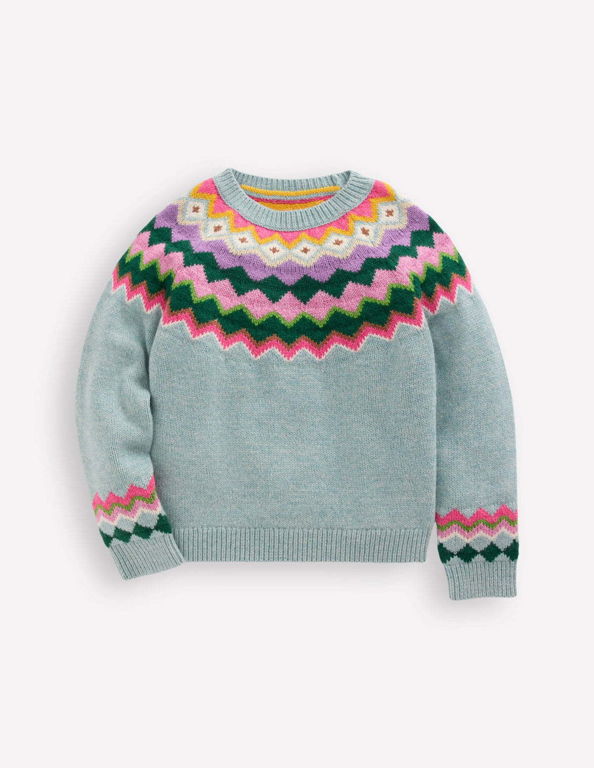 Eleanor Fair Isle Jumper-Sea Mist Blue Fair Isle - Image 3
