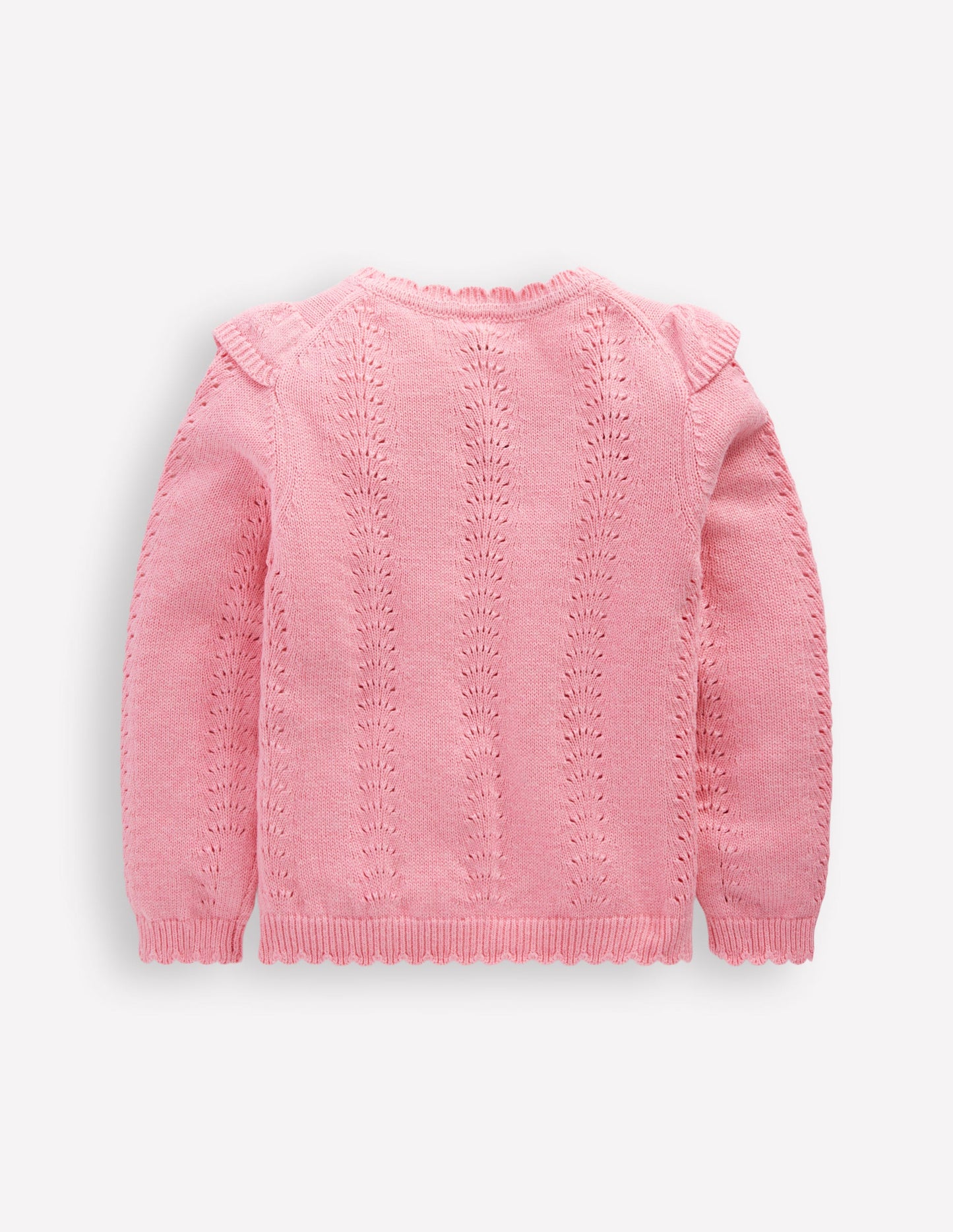 Embroidered Pointelle Jumper-Formica Pink Marl