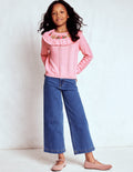 Embroidered Pointelle Jumper-Formica Pink Marl