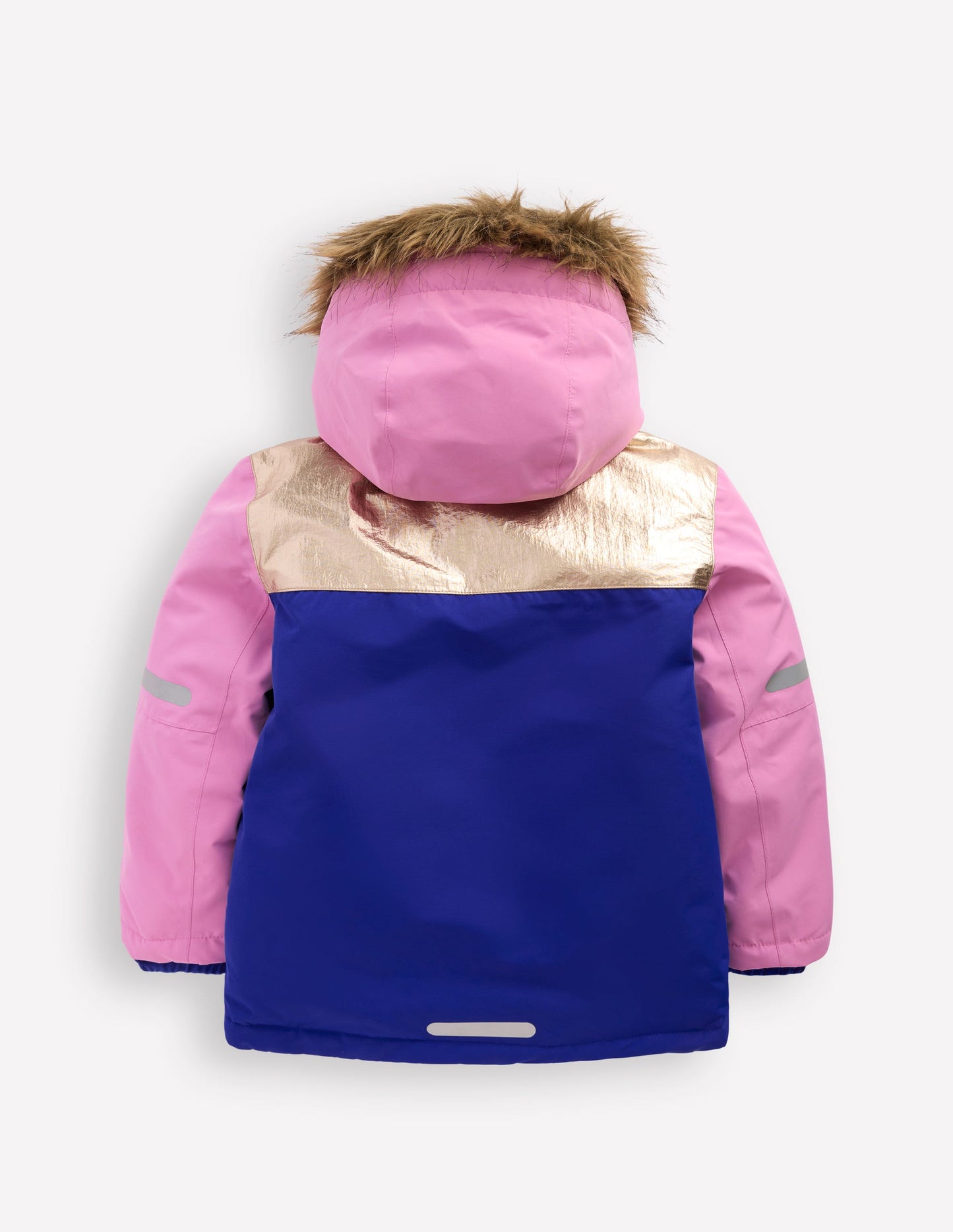 All-weather Waterproof Coat-Pink Metallic Colourblock