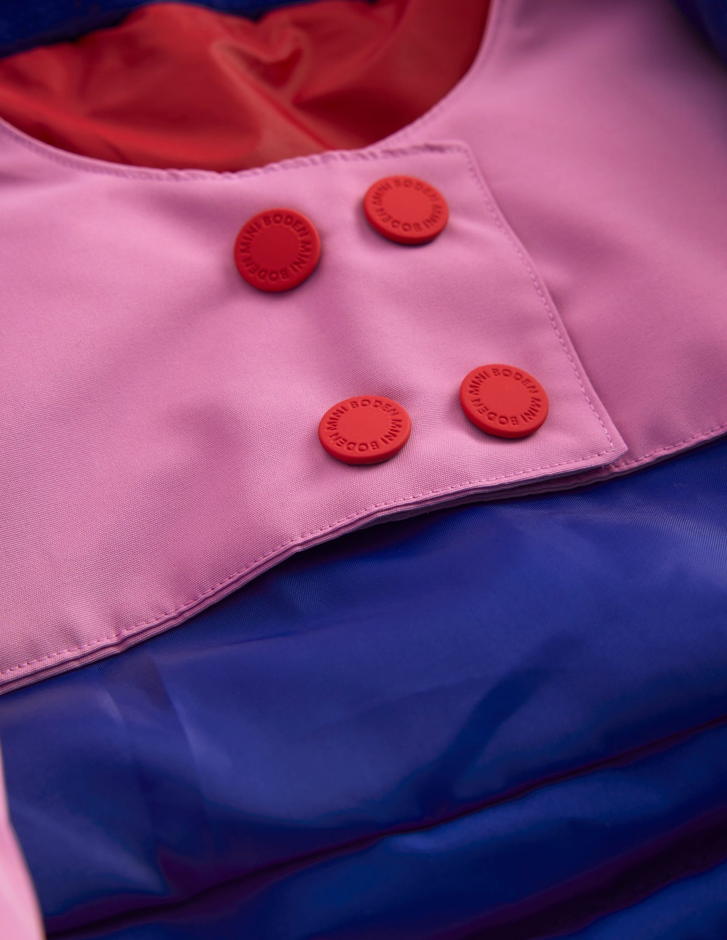 All-weather Waterproof Coat-Pink Metallic Colourblock