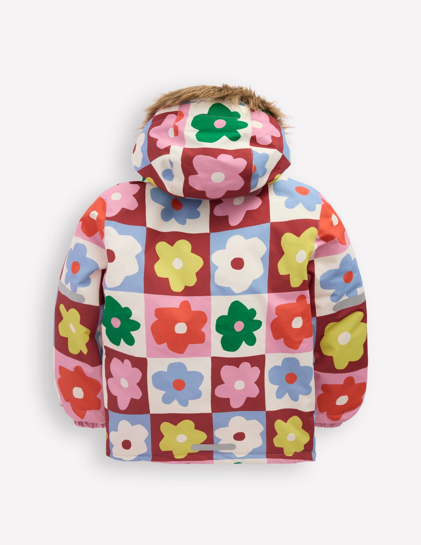 All-weather Waterproof Coat-Multi Flower Check