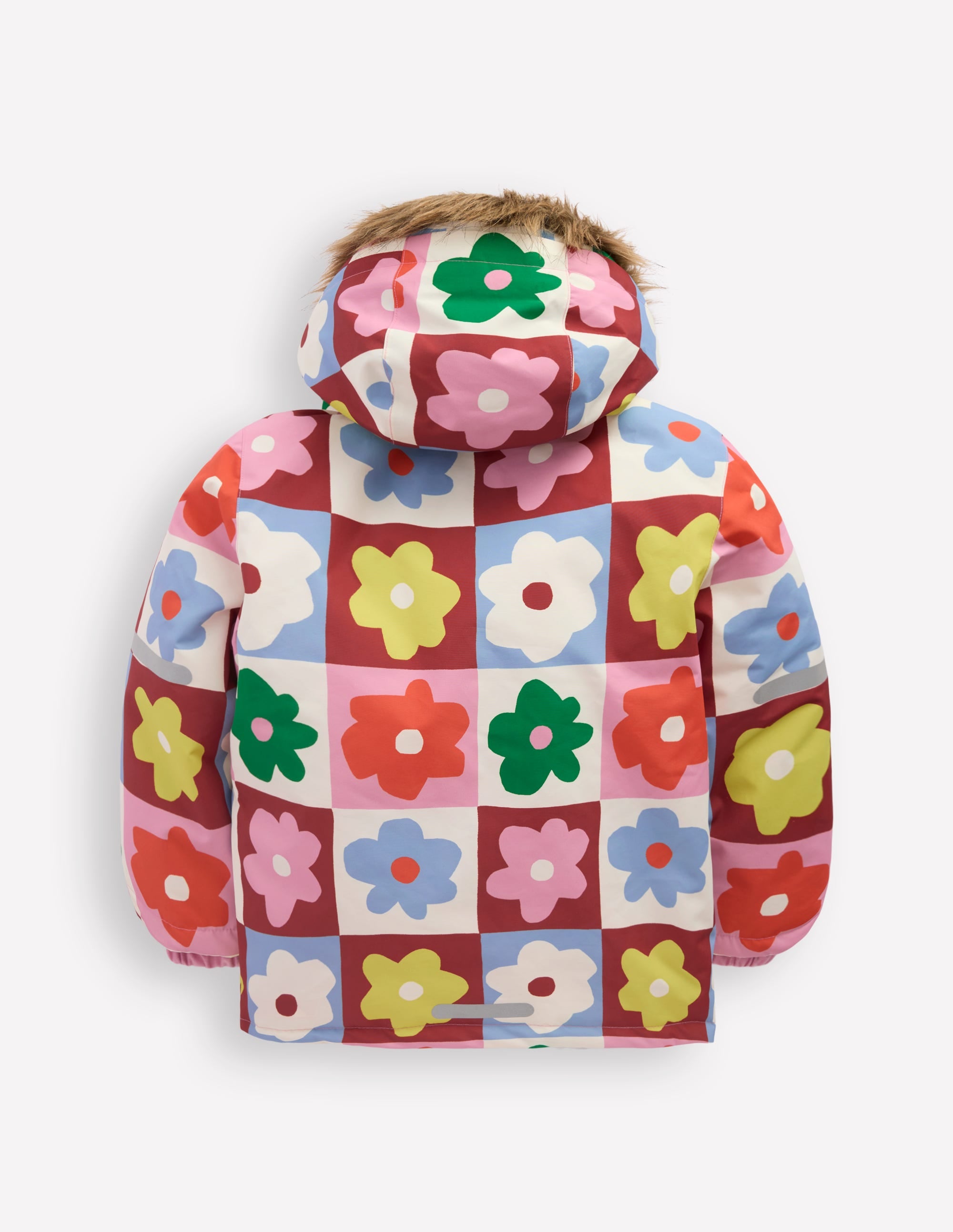 All-weather Waterproof Coat-Multi Flower Check - Image 2