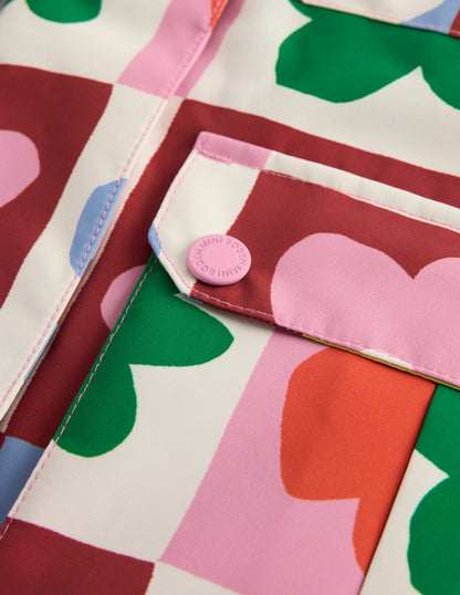 All-weather Waterproof Coat-Multi Flower Check-3