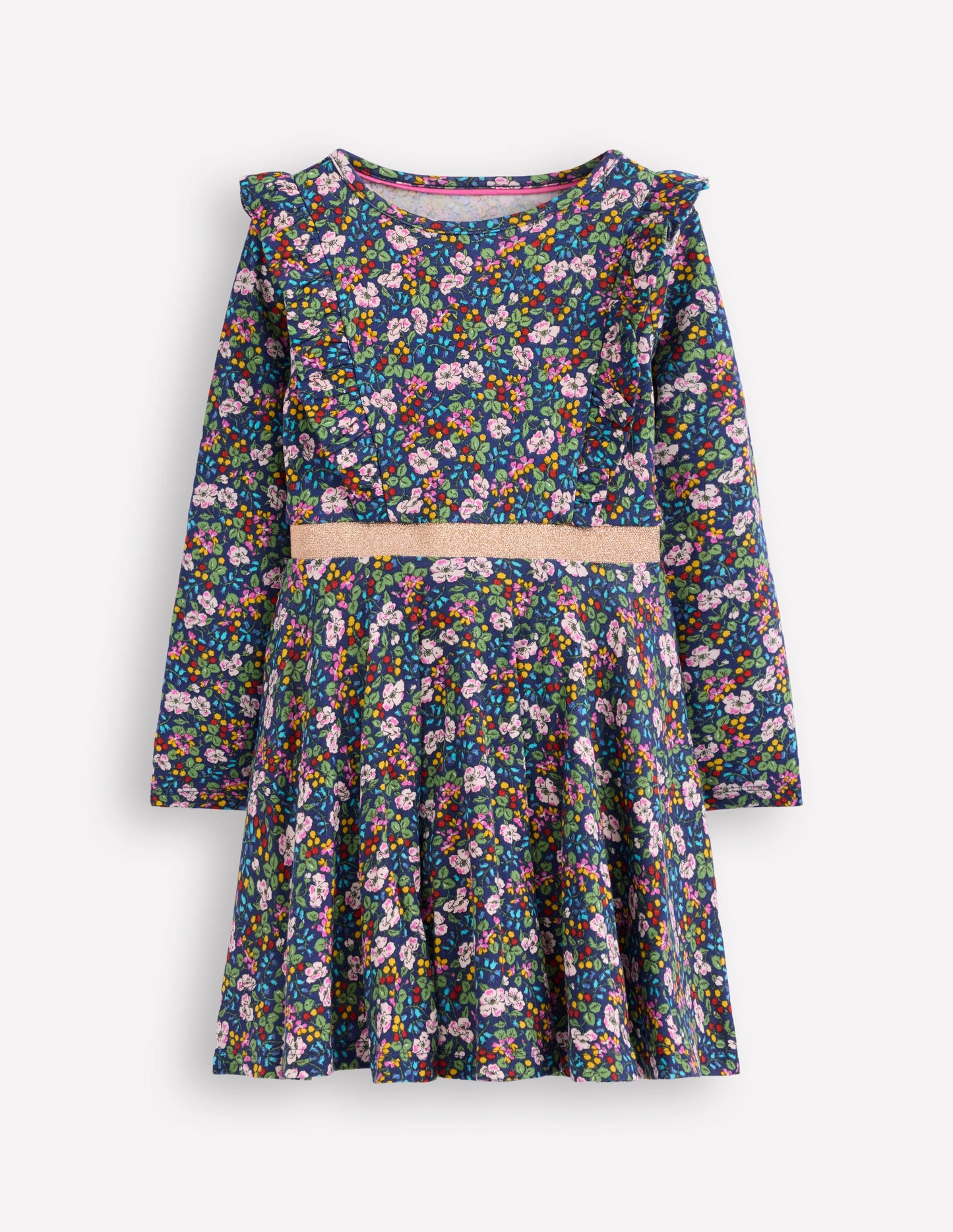 Cora Twirly Jersey Dress-Starboard Blue Berry Floral