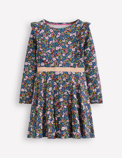 Cora Twirly Jersey Dress-Starboard Blue Berry Floral-1