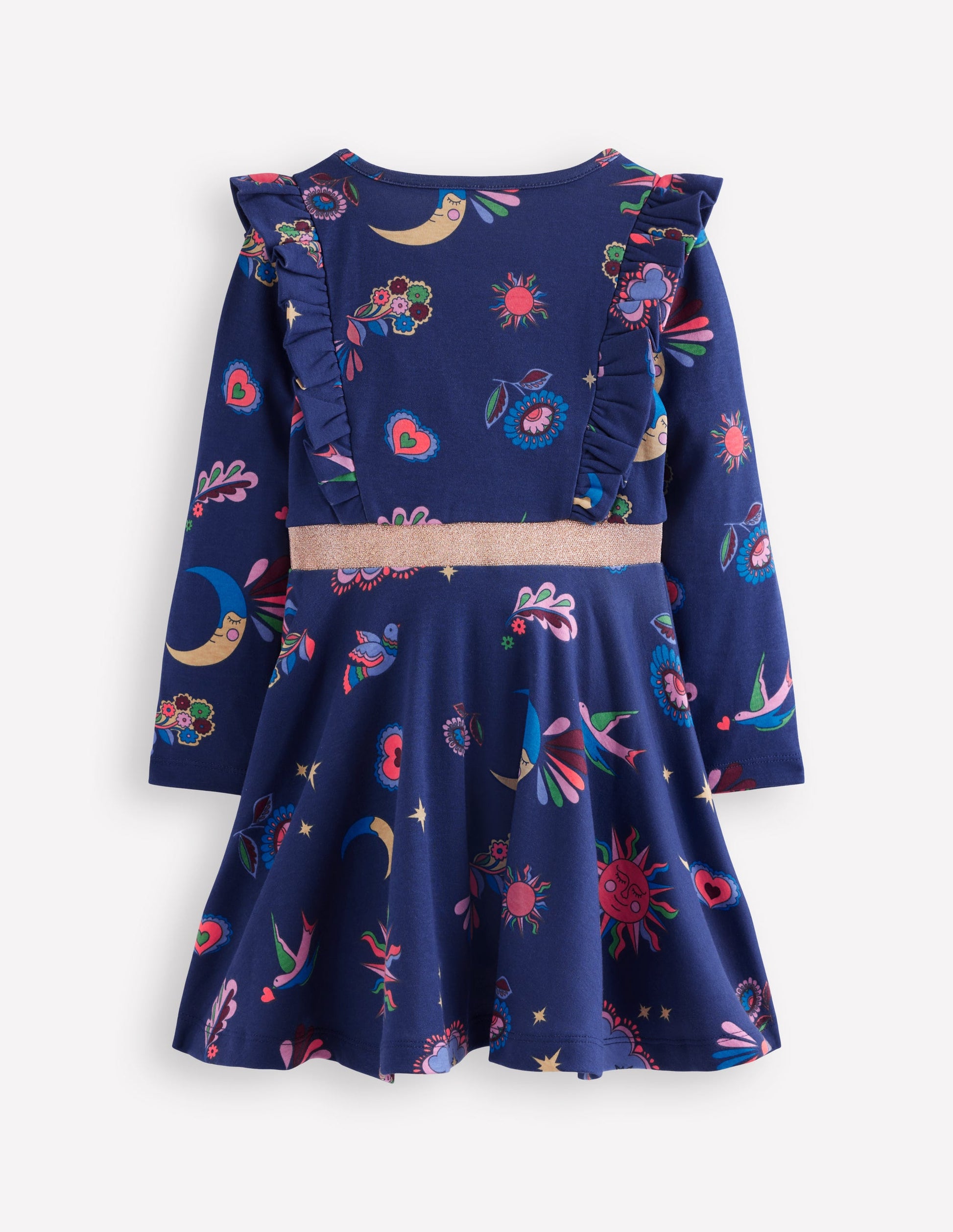 Cora Twirly Jersey Dress-College Navy Paisley Sky-2