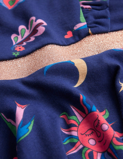 Cora Twirly Jersey Dress-College Navy Paisley Sky-3