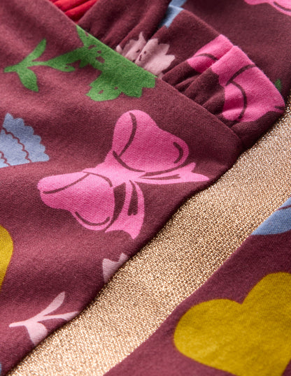 Cora Twirly Jersey Dress-Chestnut Festive Fun-3