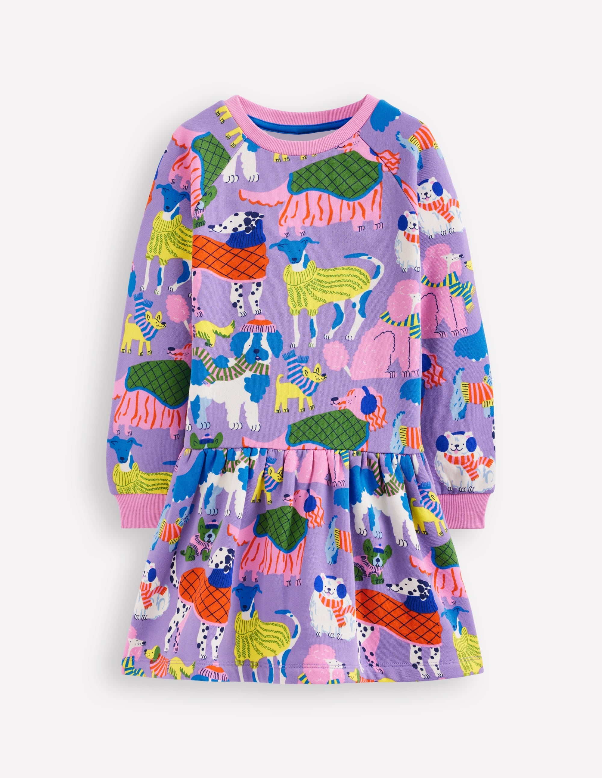 Cosy Sweatshirt Dress-Eggshell Blue Cosy Dogs - Image 1
