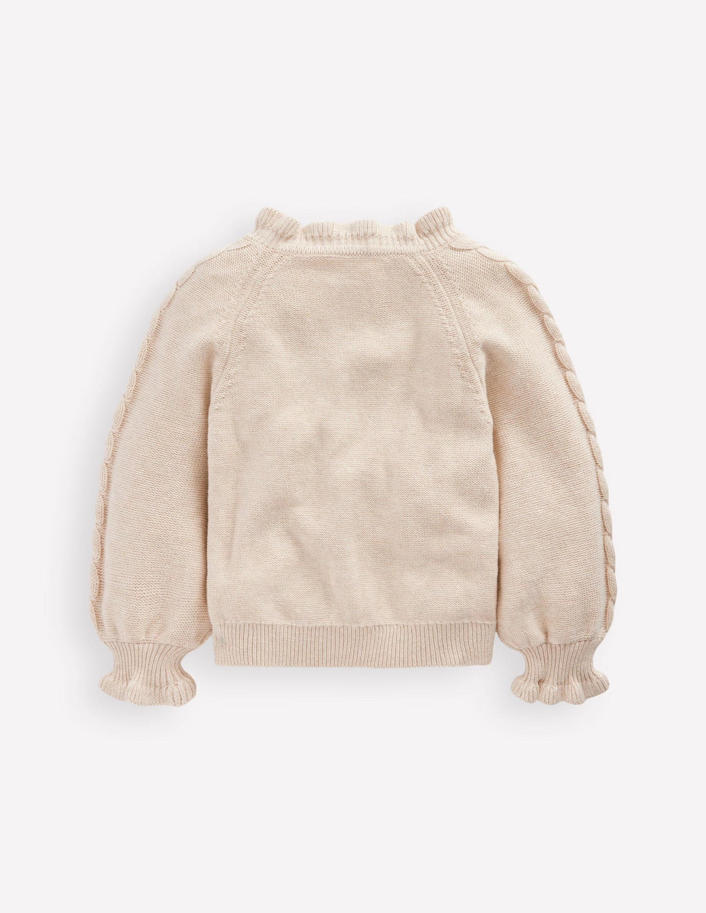 Pretty Embroidered Cardigan-Oatmeal Marl