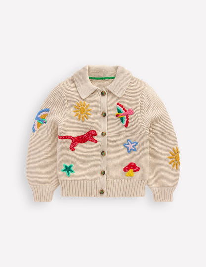 Collared Cardigan-Ecru Marl-4