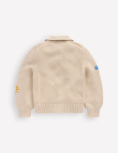 Collared Cardigan-Ecru Marl-5