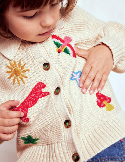 Collared Cardigan-Ecru Marl-2