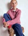 Collared Cardigan-Pink Haze