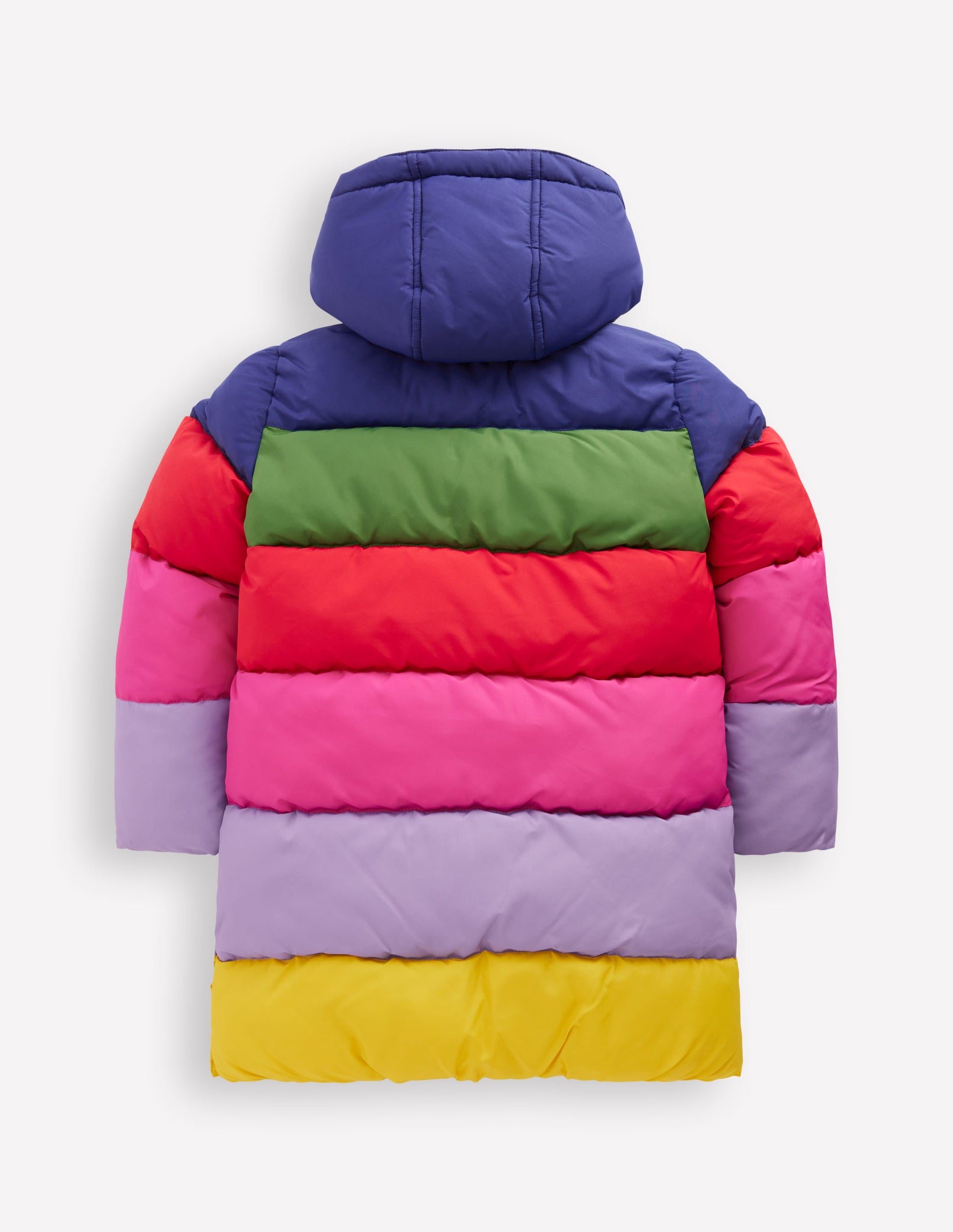 Longline Padded Coat-Rainbow Colourblock-2