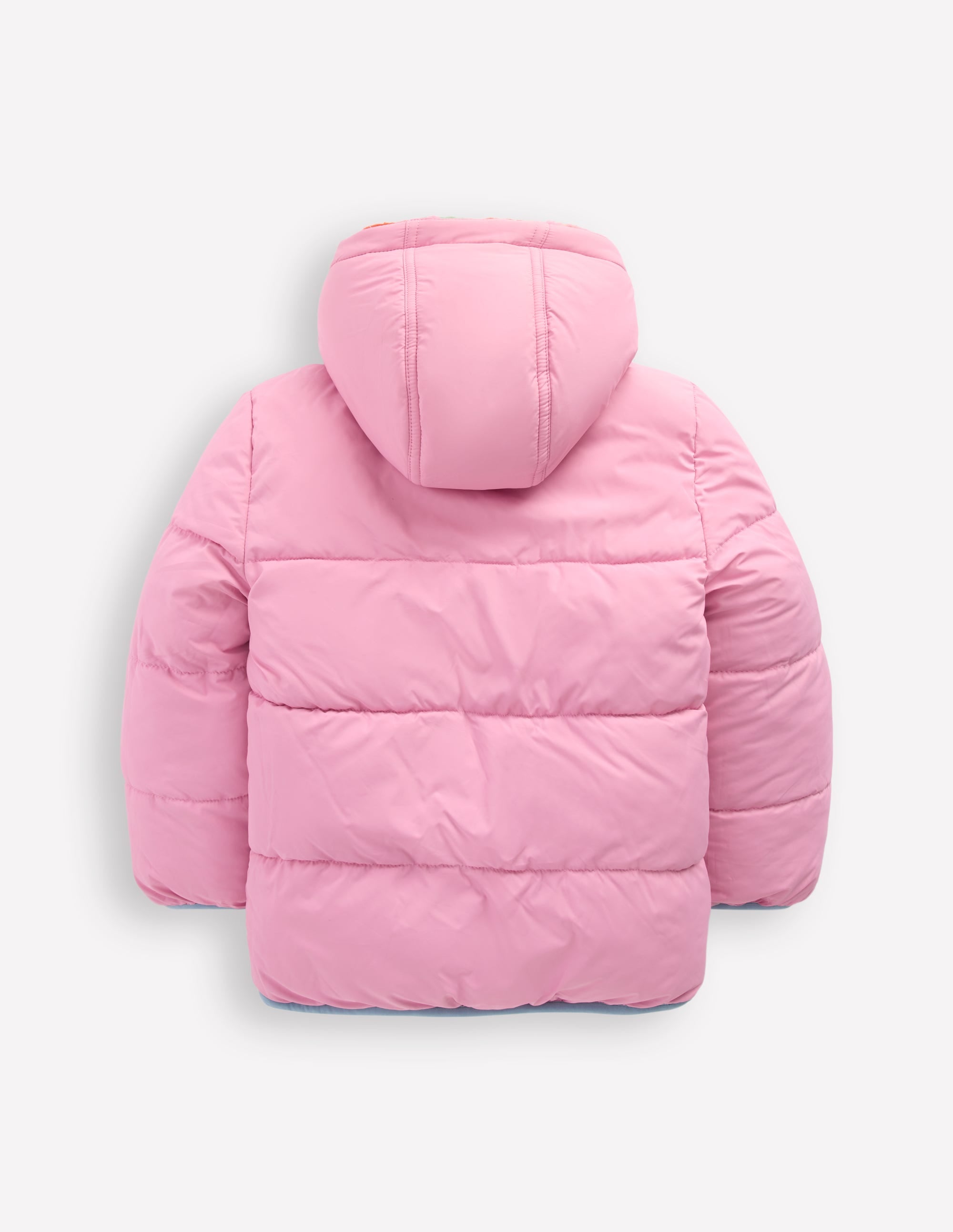 Reversible Padded Borg Coat-Multi Flower Check - Image 2