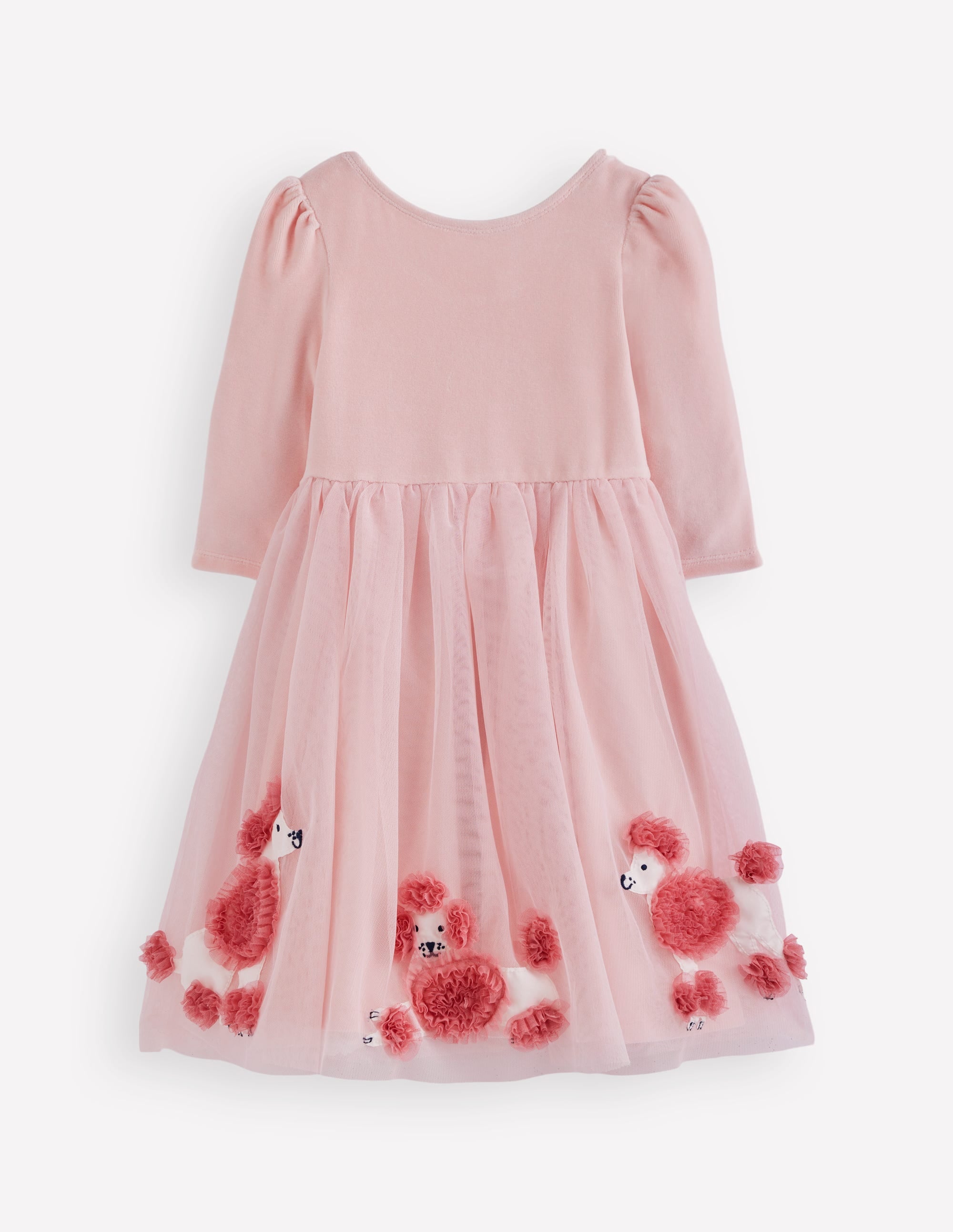 Aurora Appliqué Tulle Dress-Chalk Pink Poodles - Image 1