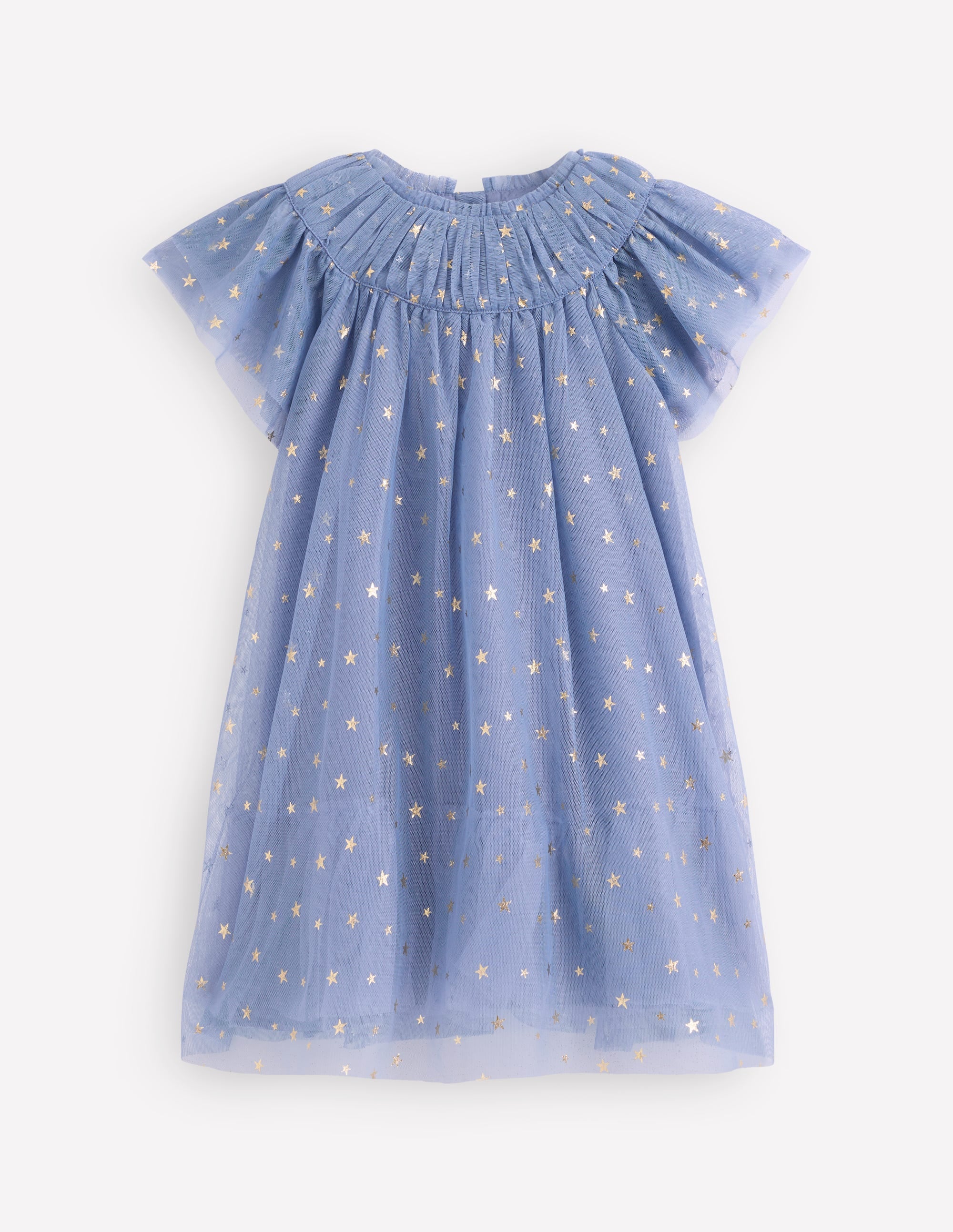 Tiered Tulle Dress-Stormbolt Blue - Image 4
