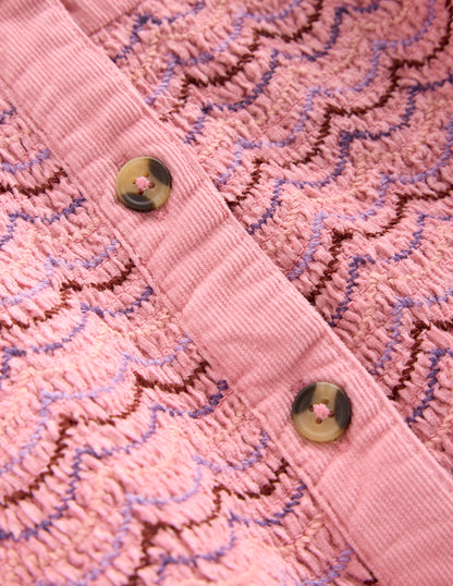 Suki Long Sleeve Smocked Dress-Formica Pink-5