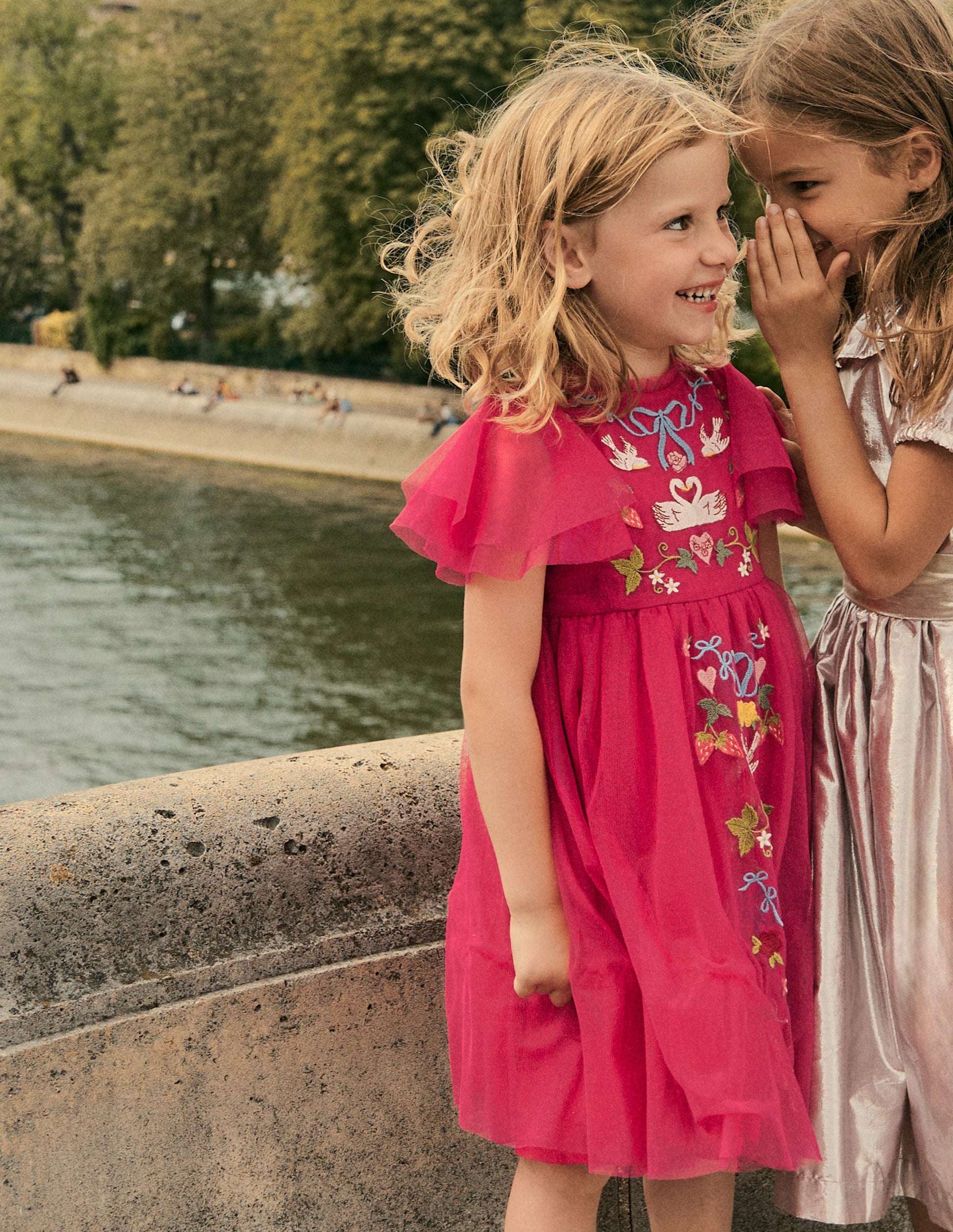 Embroidered Tulle Dress-Cherry Jam Lovebirds | Boden UK Embroidered Tulle Dress-Cherry Jam Lovebirds | Boden UK