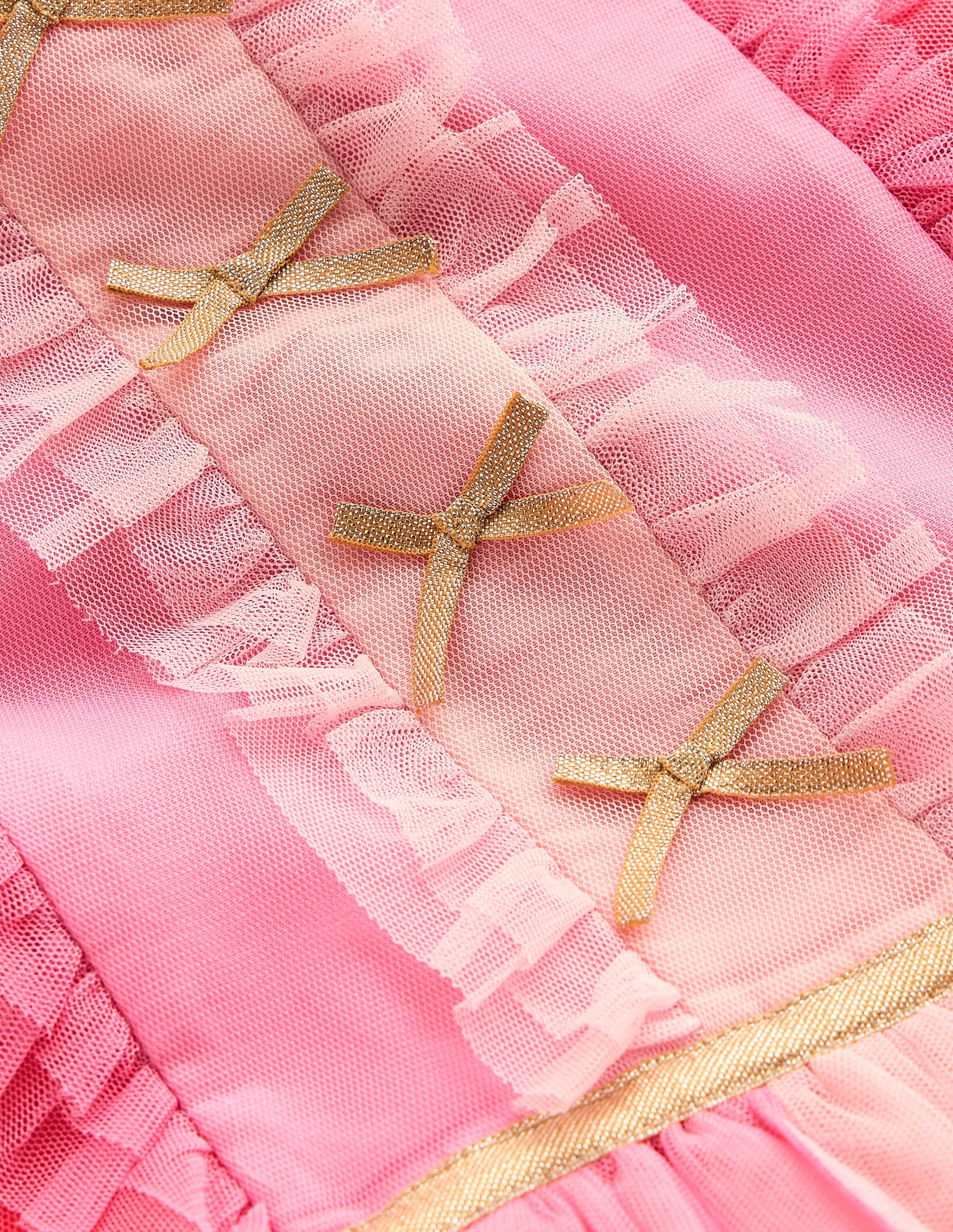 Panelled Frill Tulle Dress-Multi Colourblock - Image 3