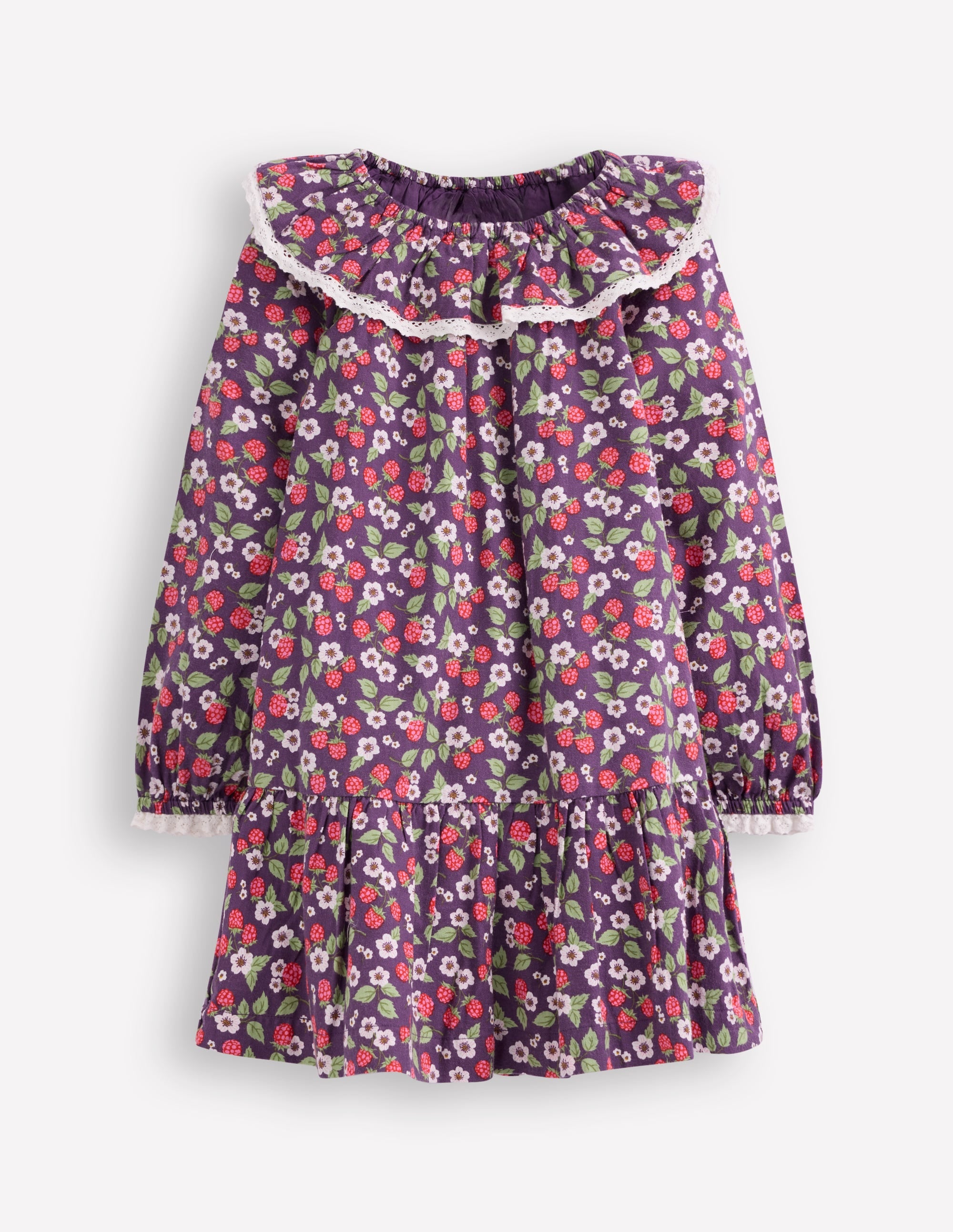 Lace Trim Woven Dress-Purple Vintage Berry - Image 1