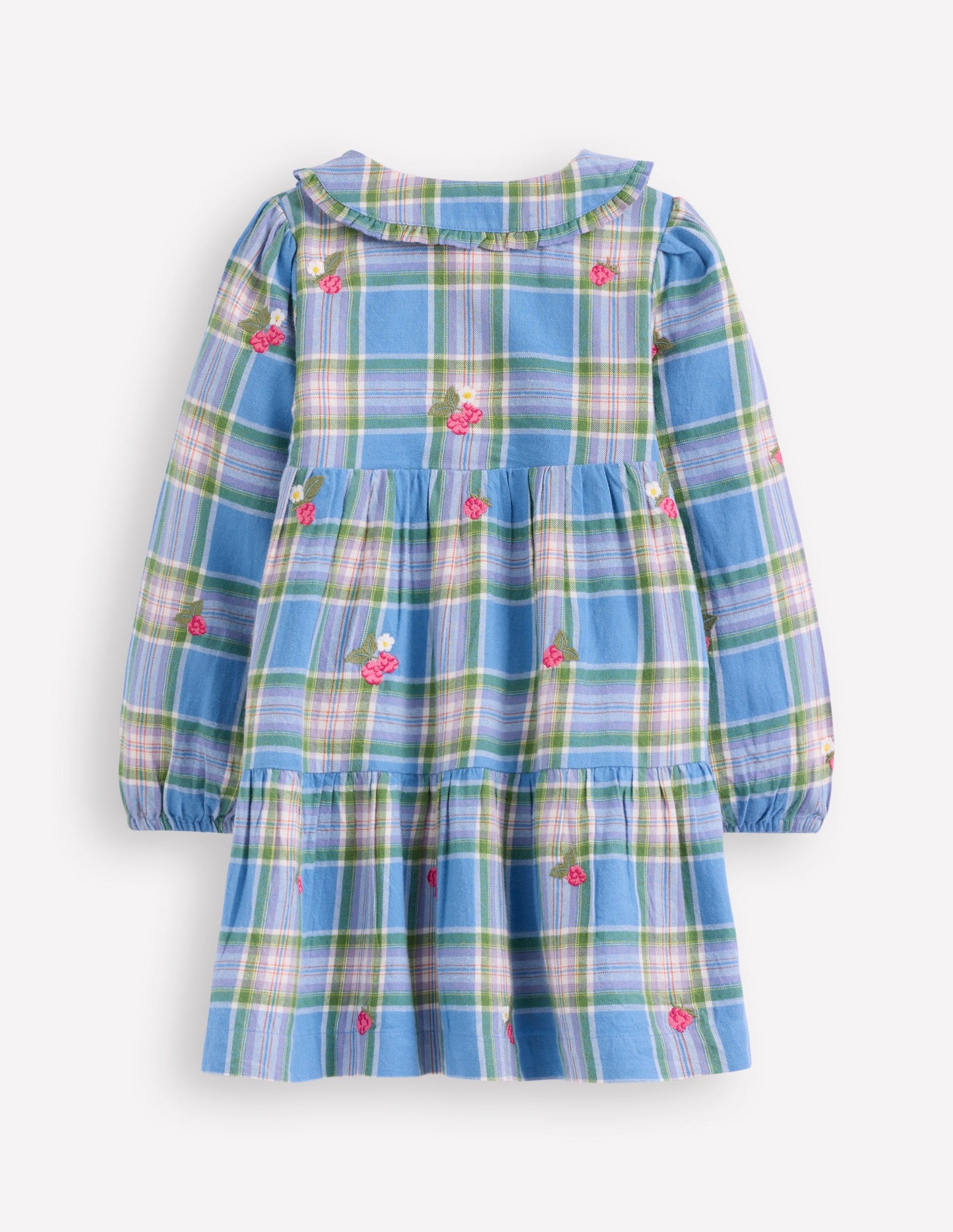 Minna Collared Woven Dress-Peacock Plume Blue Check