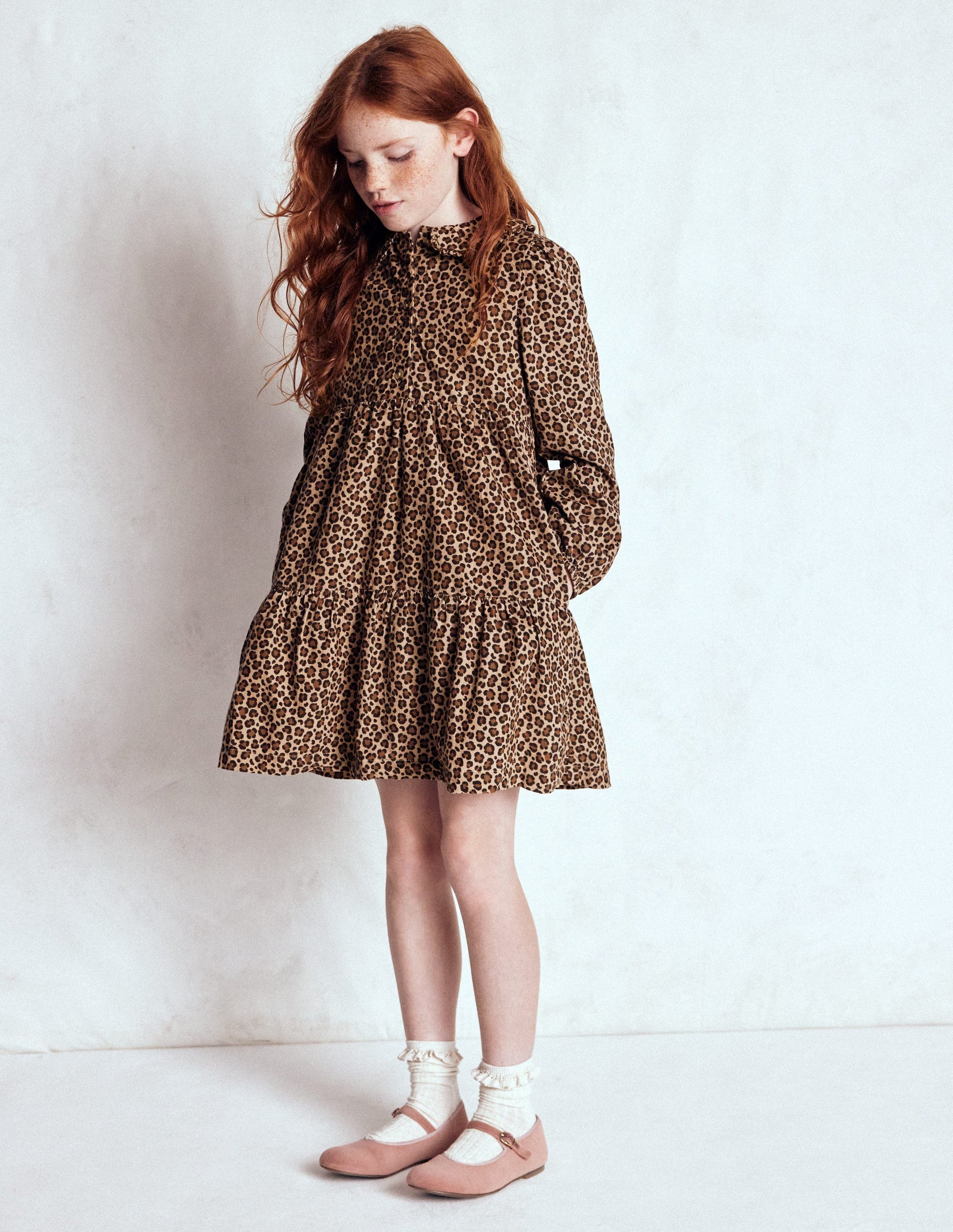 Minna Collared Woven Dress-Leopard-1