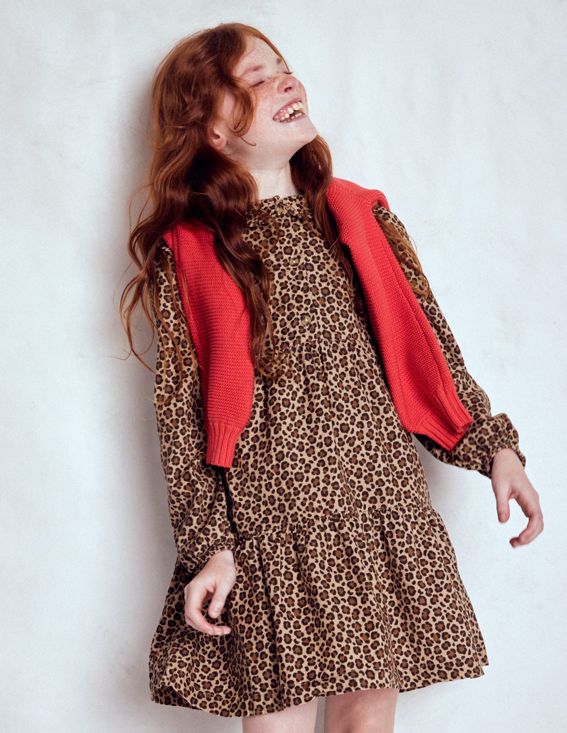 Minna Collared Woven Dress-Leopard-3